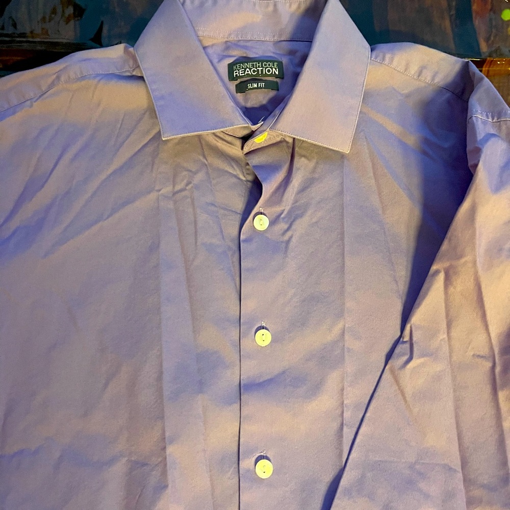 Kenneth Cole Reaction Slim Fit mens Size 16 (34-35) Lilac